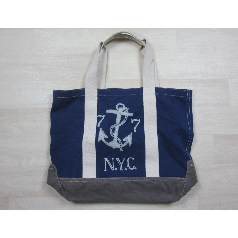 Vintage Y2K American Eagle AE Canvas Tote Bag Nautical Anchor Beach Travel Bag